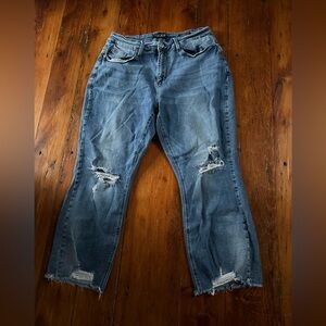 Just blue ripped blue jean!